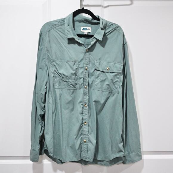 Edgevale Size XL Light Teal Long Sleeve Button Down Shirt Quick Dry | Size XL - Picture 1 of 6